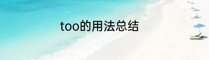too的用法总结