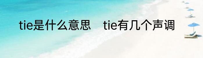 tie是什么意思　tie有几个声调