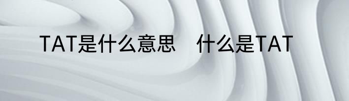 TAT是什么意思　什么是TAT