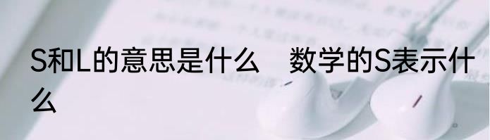 S和L的意思是什么　数学的S表示什么