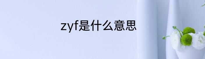 zyf是什么意思