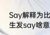 Say解释为比如说的时候怎么用　女生发say啥意思
