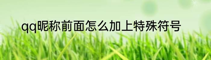 qq昵称前面怎么加上特殊符号