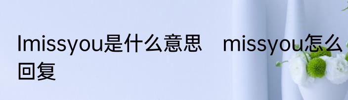 Imissyou是什么意思　missyou怎么回复