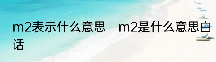 m2表示什么意思　m2是什么意思白话