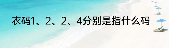 衣码1、2、2、4分别是指什么码