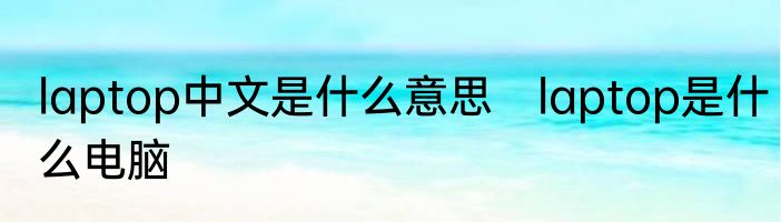 laptop中文是什么意思　laptop是什么电脑
