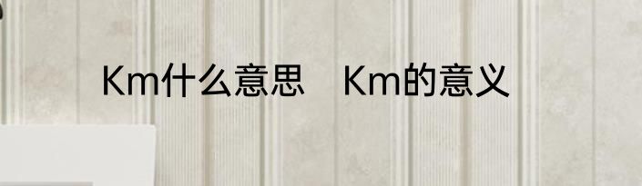 Km什么意思　Km的意义