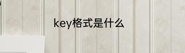 key格式是什么