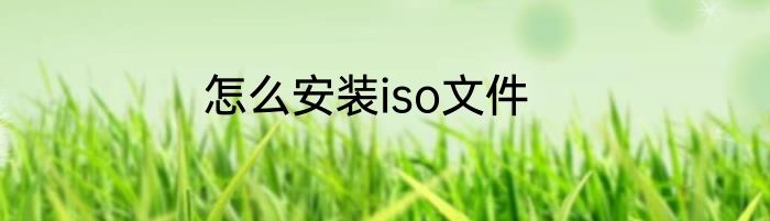 怎么安装iso文件