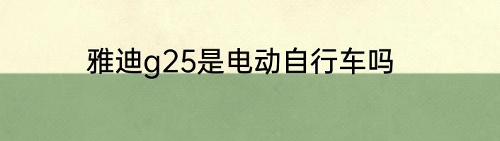 雅迪g25是电动自行车吗