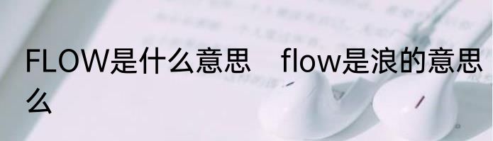 FLOW是什么意思　flow是浪的意思么