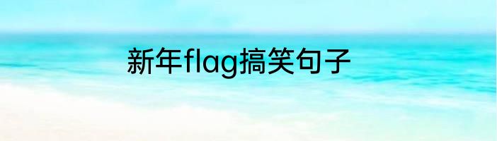 新年flag搞笑句子