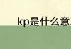 kp是什么意思　KP是什么意思
