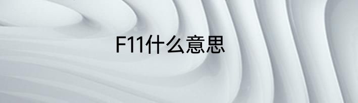F11什么意思
