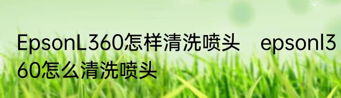 EpsonL360怎样清洗喷头　epsonl360怎么清洗喷头