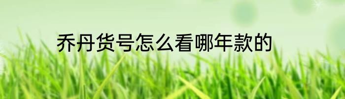 乔丹货号怎么看哪年款的