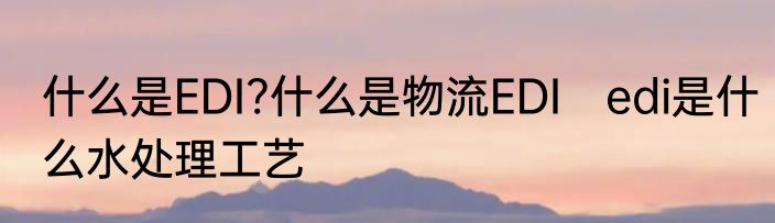 什么是EDI?什么是物流EDI　edi是什么水处理工艺