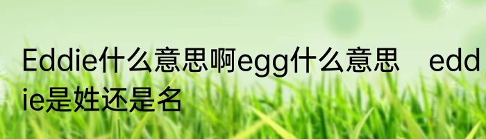 Eddie什么意思啊egg什么意思　eddie是姓还是名