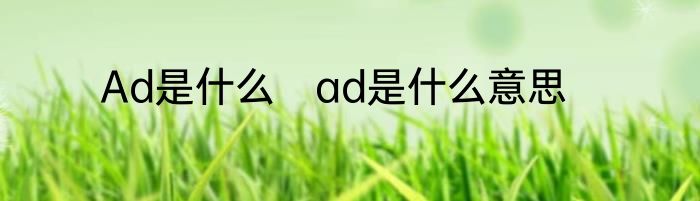 Ad是什么　ad是什么意思