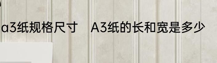 a3纸规格尺寸　A3纸的长和宽是多少