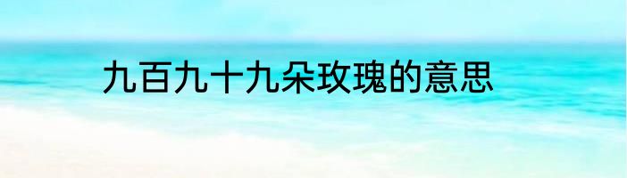 九百九十九朵玫瑰的意思