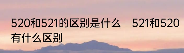 520和521的区别是什么　521和520有什么区别