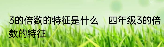 3的倍数的特征是什么　四年级3的倍数的特征