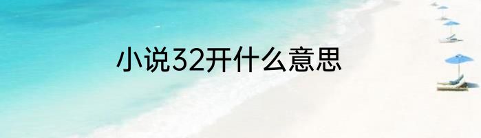 小说32开什么意思