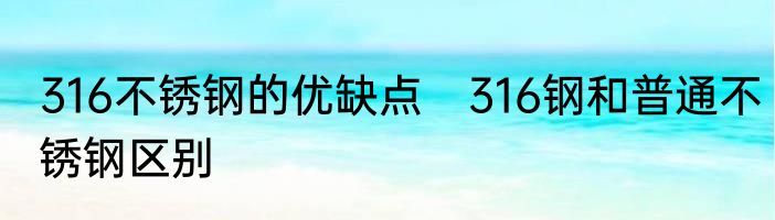 316不锈钢的优缺点　316钢和普通不锈钢区别