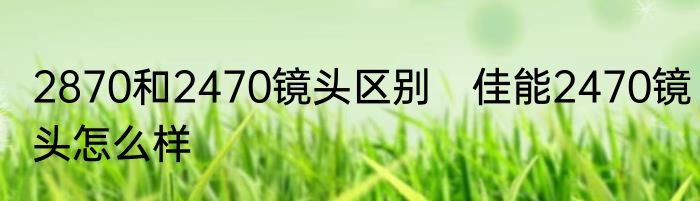 2870和2470镜头区别　佳能2470镜头怎么样