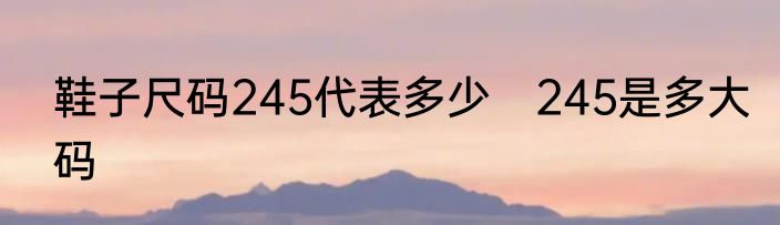 鞋子尺码245代表多少　245是多大码