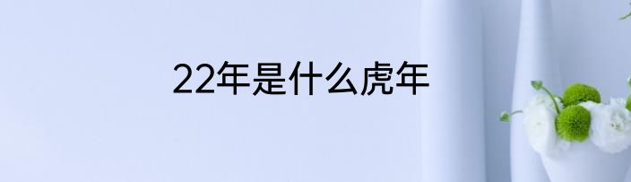 22年是什么虎年