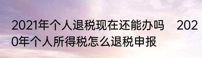 2021年个人退税现在还能办吗　2020年个人所得税怎么退税申报