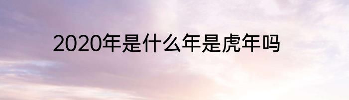 2020年是什么年是虎年吗