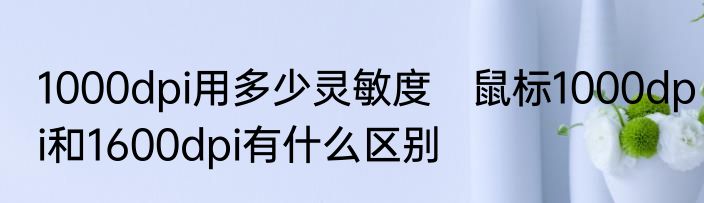 1000dpi用多少灵敏度　鼠标1000dpi和1600dpi有什么区别