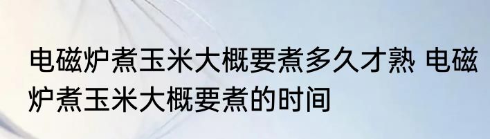 电磁炉煮玉米大概要煮多久才熟 电磁炉煮玉米大概要煮的时间