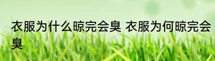 衣服为什么晾完会臭 衣服为何晾完会臭