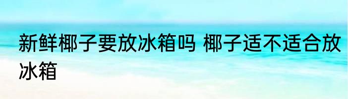 新鲜椰子要放冰箱吗 椰子适不适合放冰箱