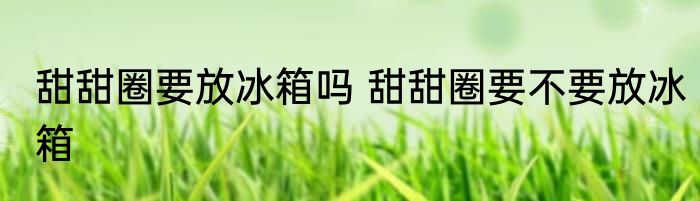 甜甜圈要放冰箱吗 甜甜圈要不要放冰箱