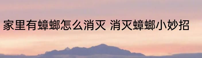 家里有蟑螂怎么消灭 消灭蟑螂小妙招