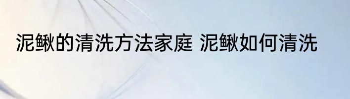 泥鳅的清洗方法家庭 泥鳅如何清洗