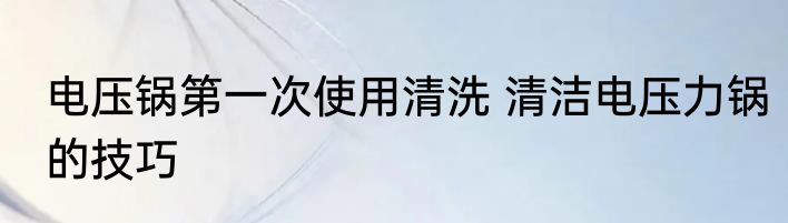 电压锅第一次使用清洗 清洁电压力锅的技巧