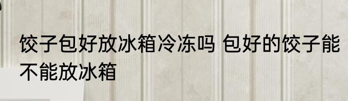 饺子包好放冰箱冷冻吗 包好的饺子能不能放冰箱