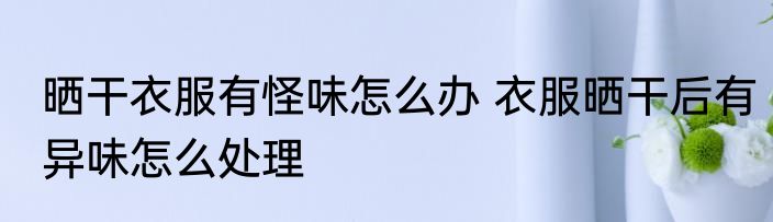 晒干衣服有怪味怎么办 衣服晒干后有异味怎么处理