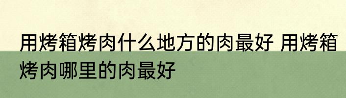 用烤箱烤肉什么地方的肉最好 用烤箱烤肉哪里的肉最好