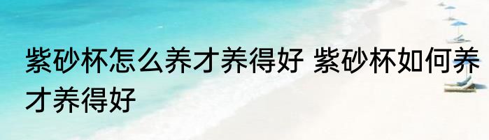 紫砂杯怎么养才养得好 紫砂杯如何养才养得好