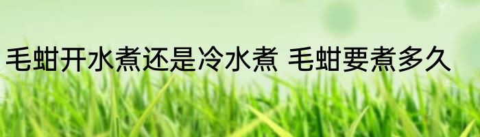 毛蚶开水煮还是冷水煮 毛蚶要煮多久