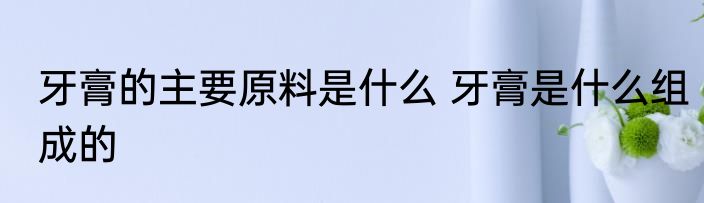 牙膏的主要原料是什么 牙膏是什么组成的