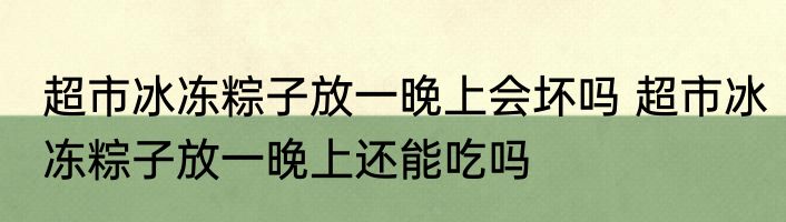 超市冰冻粽子放一晚上会坏吗 超市冰冻粽子放一晚上还能吃吗